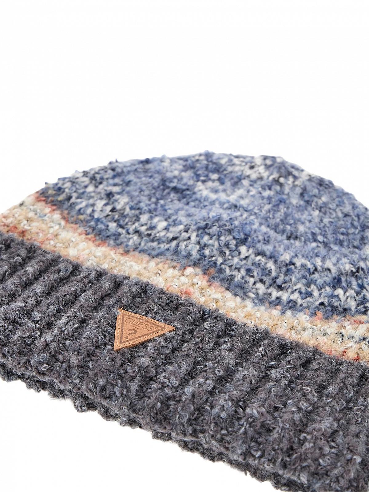 Шапка, GUESS, Space-Dye-Beanie, багатоколірний Sherpa-Blue, універсальний розмір, фото №4