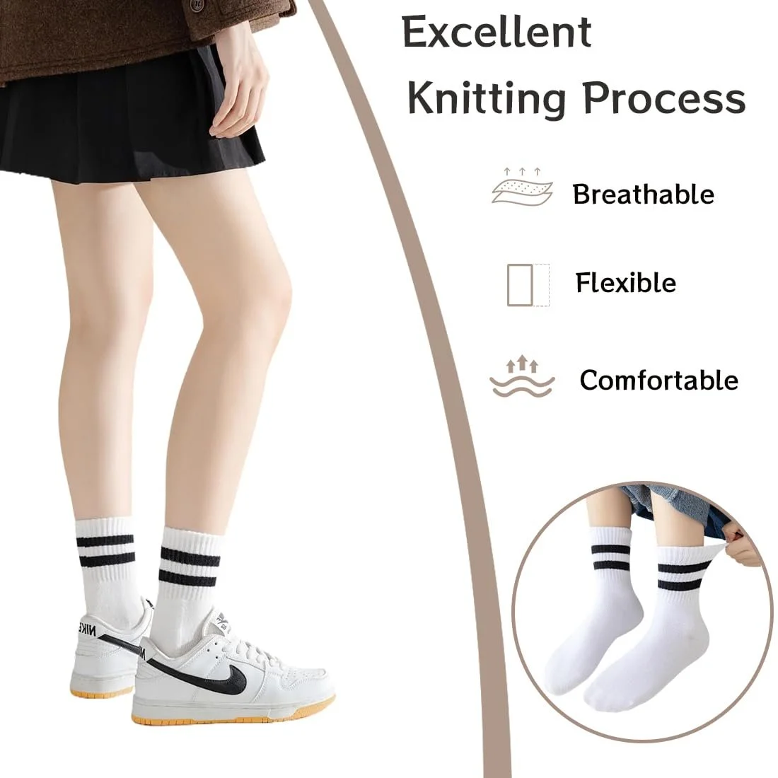 Спортивні шкарпетки з смужками 35-41 Бавовняні, 6 пар, фото №2