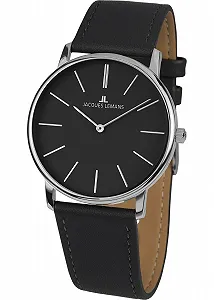 Чоловічий аналоговий кварцовий годинник JACQUES LEMANS Ремінець шкіряний 1-2004A - Фото 1