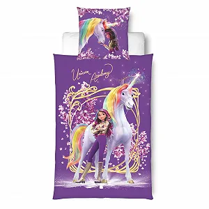 Детское постельное белье MTOnlinehandel Unicorn Academy 135 x 200 см. 1 наволочка 80 x 80 см + пододеяльник 135 x 200 см на молнии - Фото 1