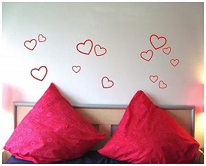 Набор наклеек на стену Hearts Outline Сердца Черный synthetic.ua - Фото 1