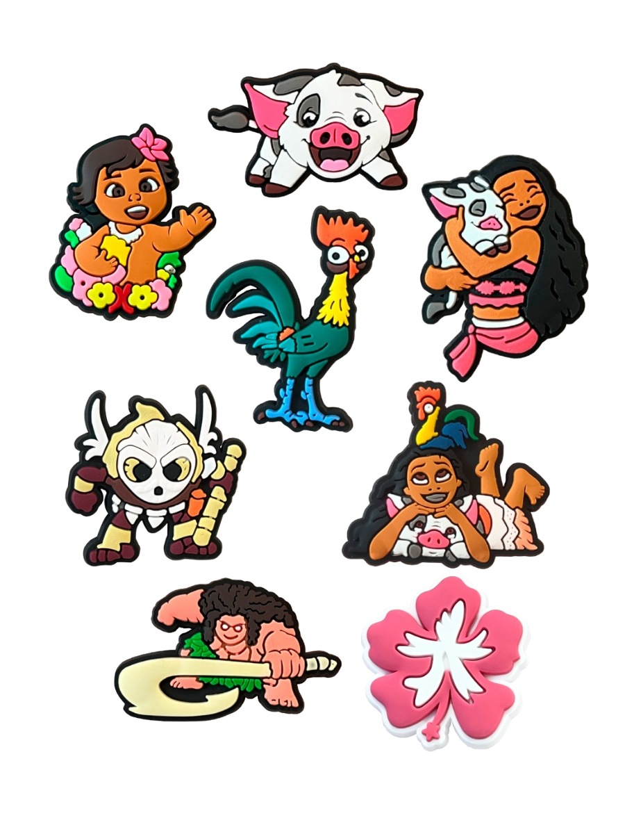Джибітси Ваяна Moana Jibbitz 8 шт аксесуари крокс прикраса Dz_164_2, фото №1