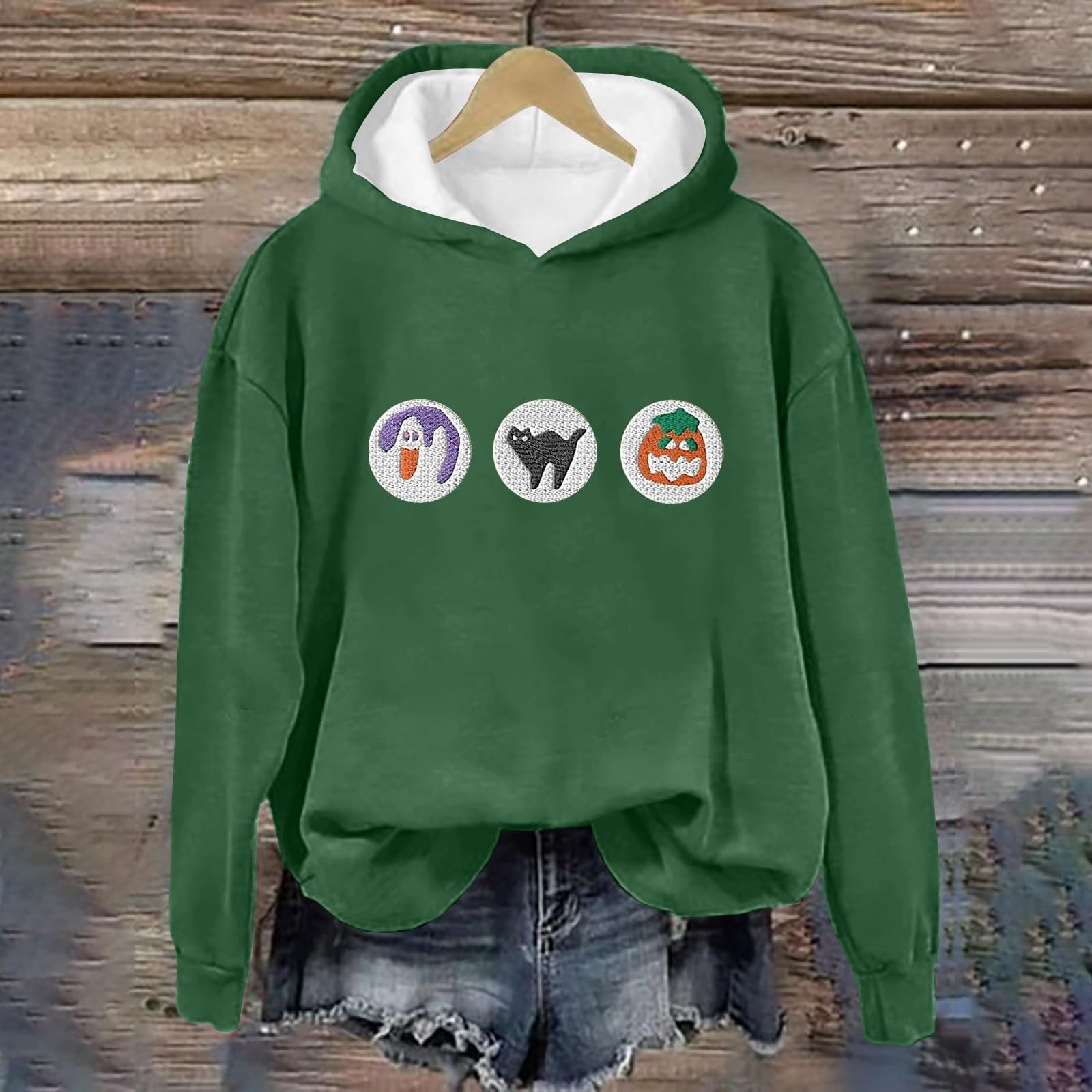 Женский Свитшот Generisch Свободный Пуловер с длинными рукавами для девушек-подростков Костюм на Хэллоуин, фото №3