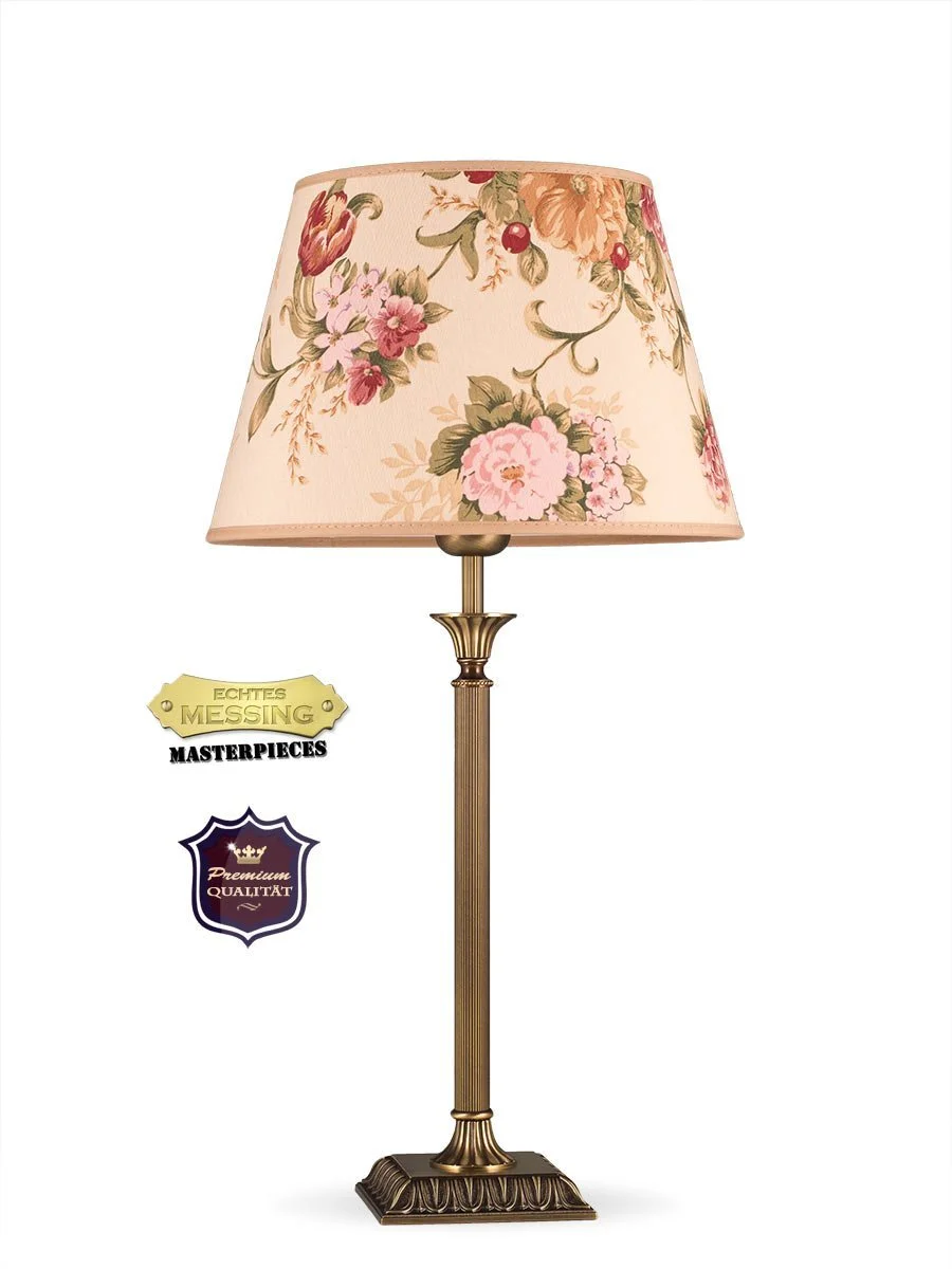 Настільна лампа 403777/5 Large Classic Art Nouveau Retro Brass Lampshade Flowered 1 x E27, фото №2
