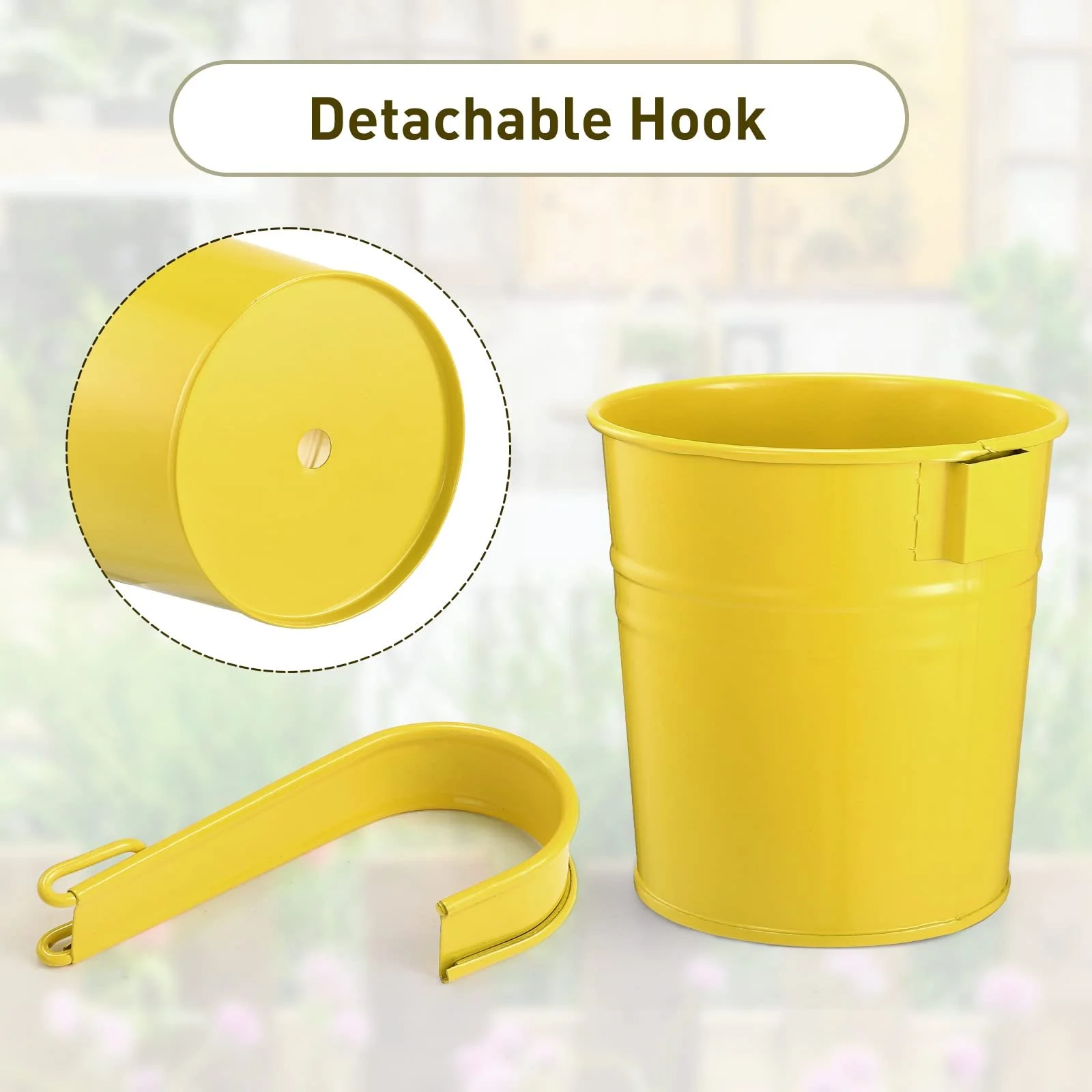 Підвісні горщики LIHAO Металеві зі знімною ручкою-гачком 6 шт. Набір, фото №4 Підвісні горщики LIHAO Металеві зі знімною ручкою-гачком 6 шт. Набір, фото №4