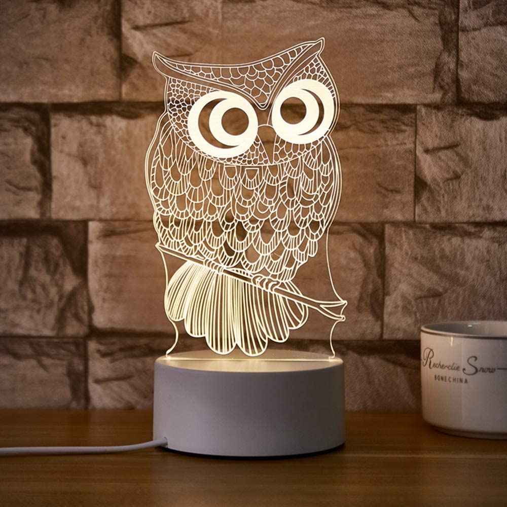Лампа Mengjay 3D Owl LED для девочки 7 лет, фото №3