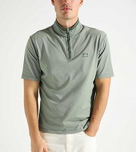 Футболка C.P. Company Tacting Piquet Zipped Polo Duck Green L - Фото 1