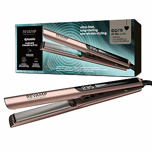 Выпрямитель для волос REVAMP Dynamic Radiance Straight & Style Ion керамический с удлиненными пластинами - Фото 1