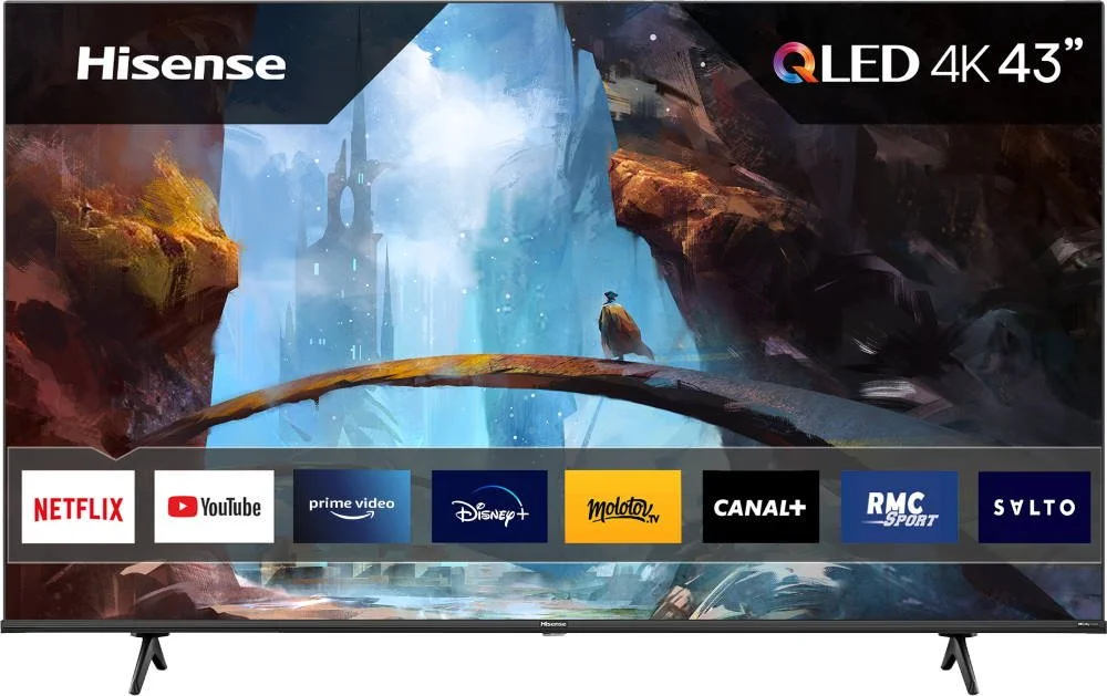 Телевізор 43" Hisense 43E7HQ / 4K / 60 Гц / QLED / Smart TV / Wi-Fi / Bluetooth / T2, фото №1 Телевізор 43" Hisense 43E7HQ / 4K / 60 Гц / QLED / Smart TV / Wi-Fi / Bluetooth / T2, фото №1