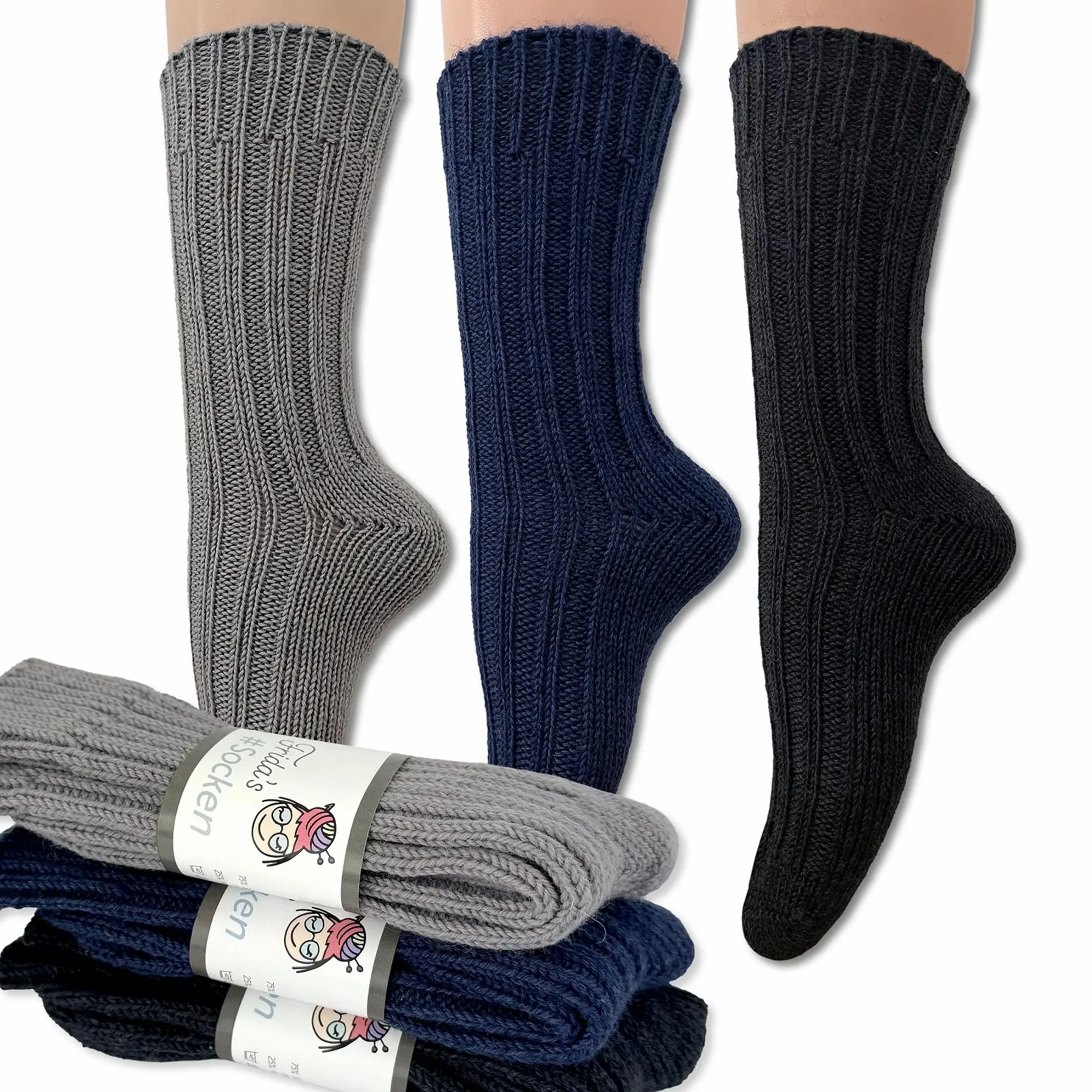 Носки Frida's Wollhaus Frida's Набор 3 пары #Синий/Серый Размер 40-45, фото №1