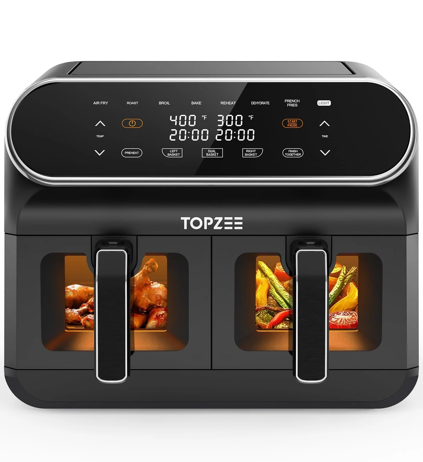 Мультипіч TOPZEE 8 л 2 камери оглядове вікно 8-в-1 Чорна, фото №1 Мультипіч TOPZEE 8 л 2 камери оглядове вікно 8-в-1 Чорна, фото №1