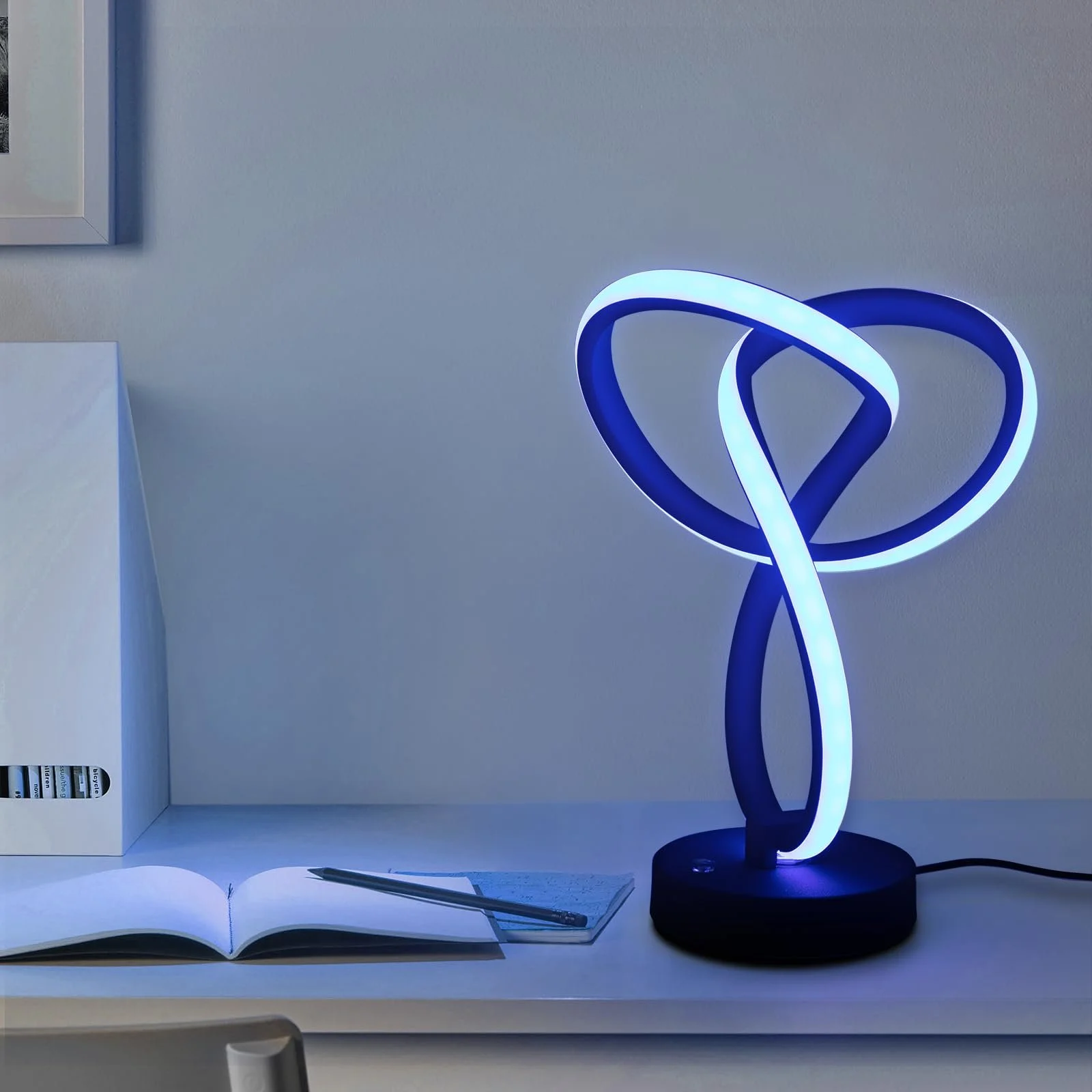 Настольная лампа LED 10 цветов 10 Вт сенсорная спиральная, фото №1