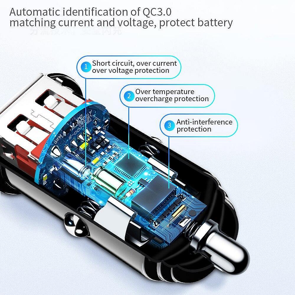 Автомобильный адаптер ESSAGER для зарядки на 1 USB 2.4A(PS), фото №4