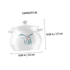 Кастрюля для супа Homoyoyo керамическая термостойкая с крышкой для куриного супа и рагу synthetic.ua - Фото 1