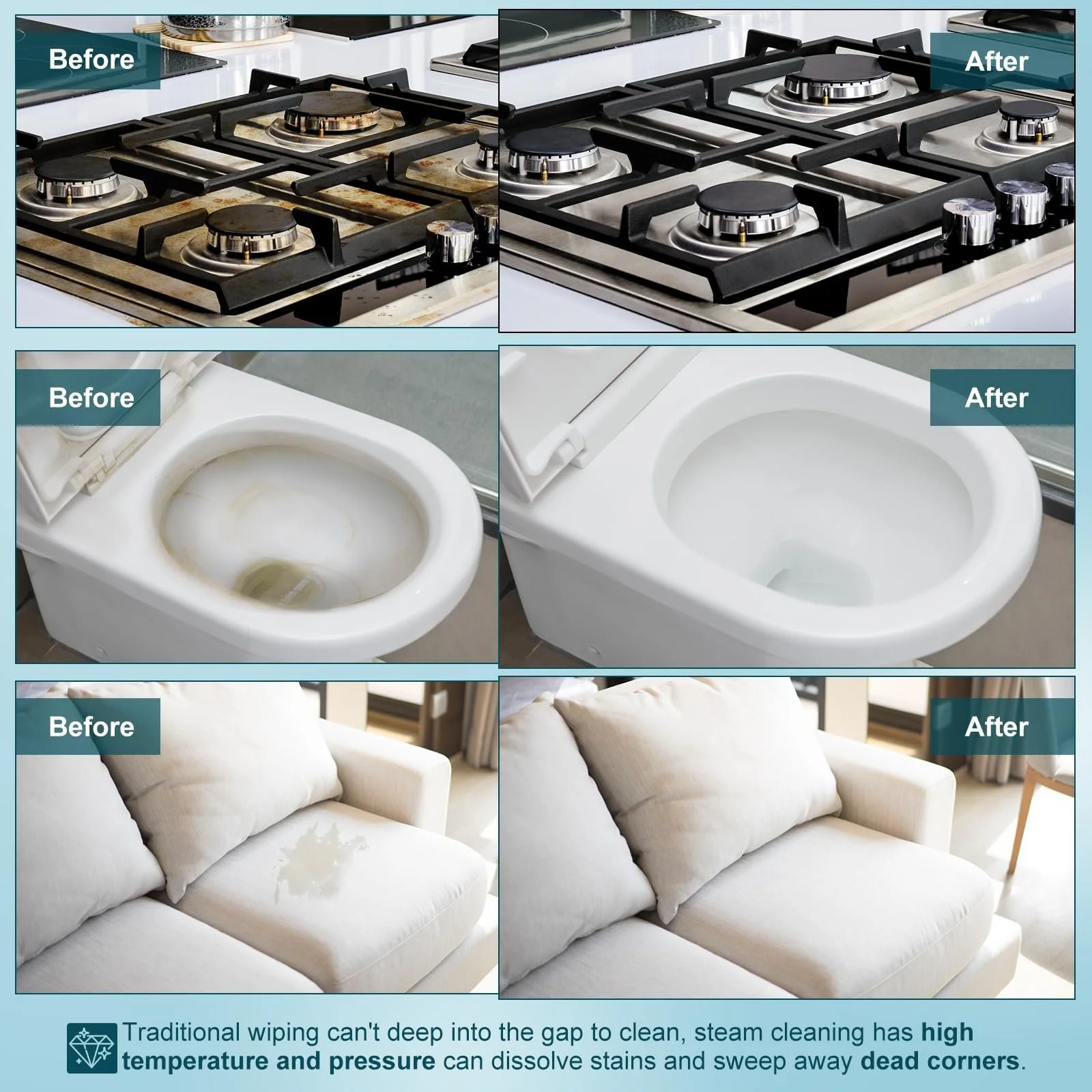 Ручний пароочисник 1050 Вт 350 мл 14 аксесуарів, фото №6 Ручний пароочисник 1050 Вт 350 мл 14 аксесуарів, фото №6