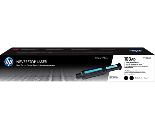 Картридж HP 103AD W1103AD Black Neverstop Laser 1000/1200, 2 x 2500 стор, фото №1
