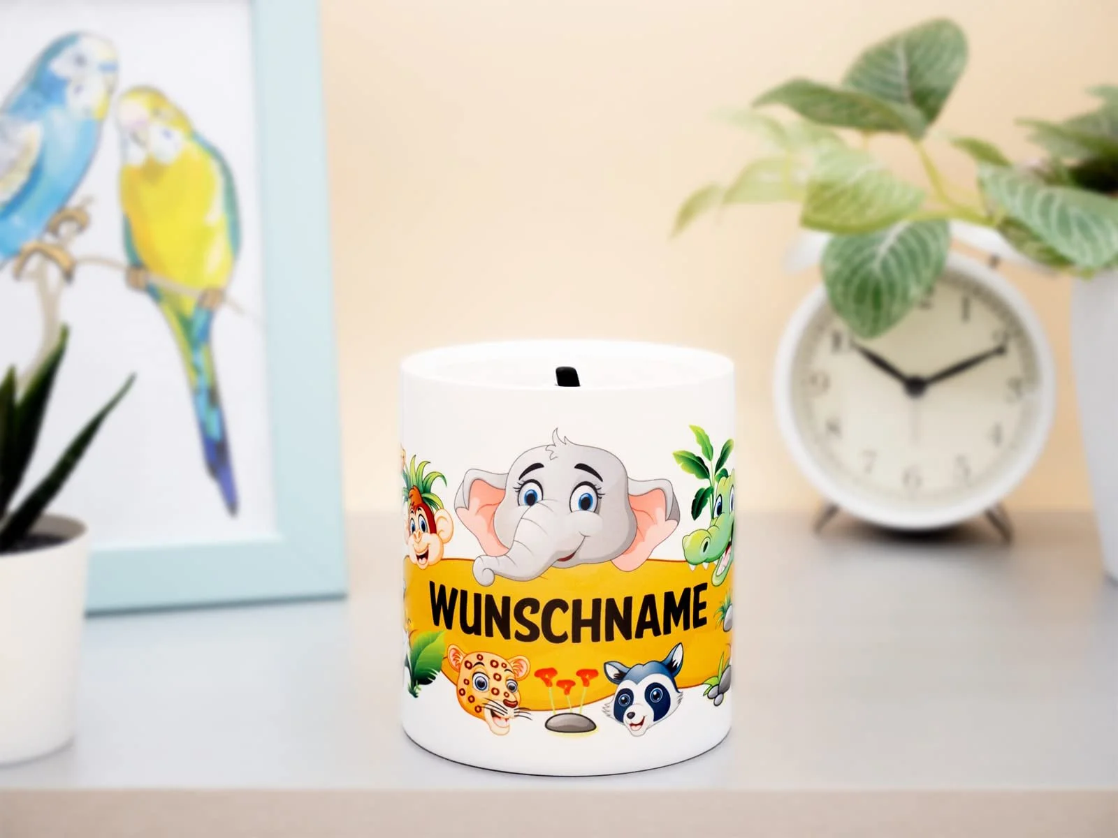 Копилка Animal Safari Именная Керамическая Белая, фото №2