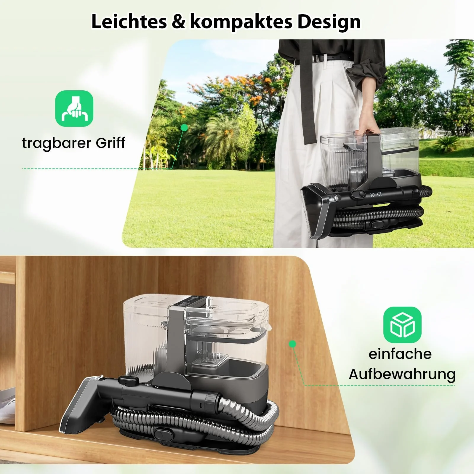 Миючий пилосос COSTWAY 1800 W для м'яких меблів та килимів з парою та стерилізацією, фото №9