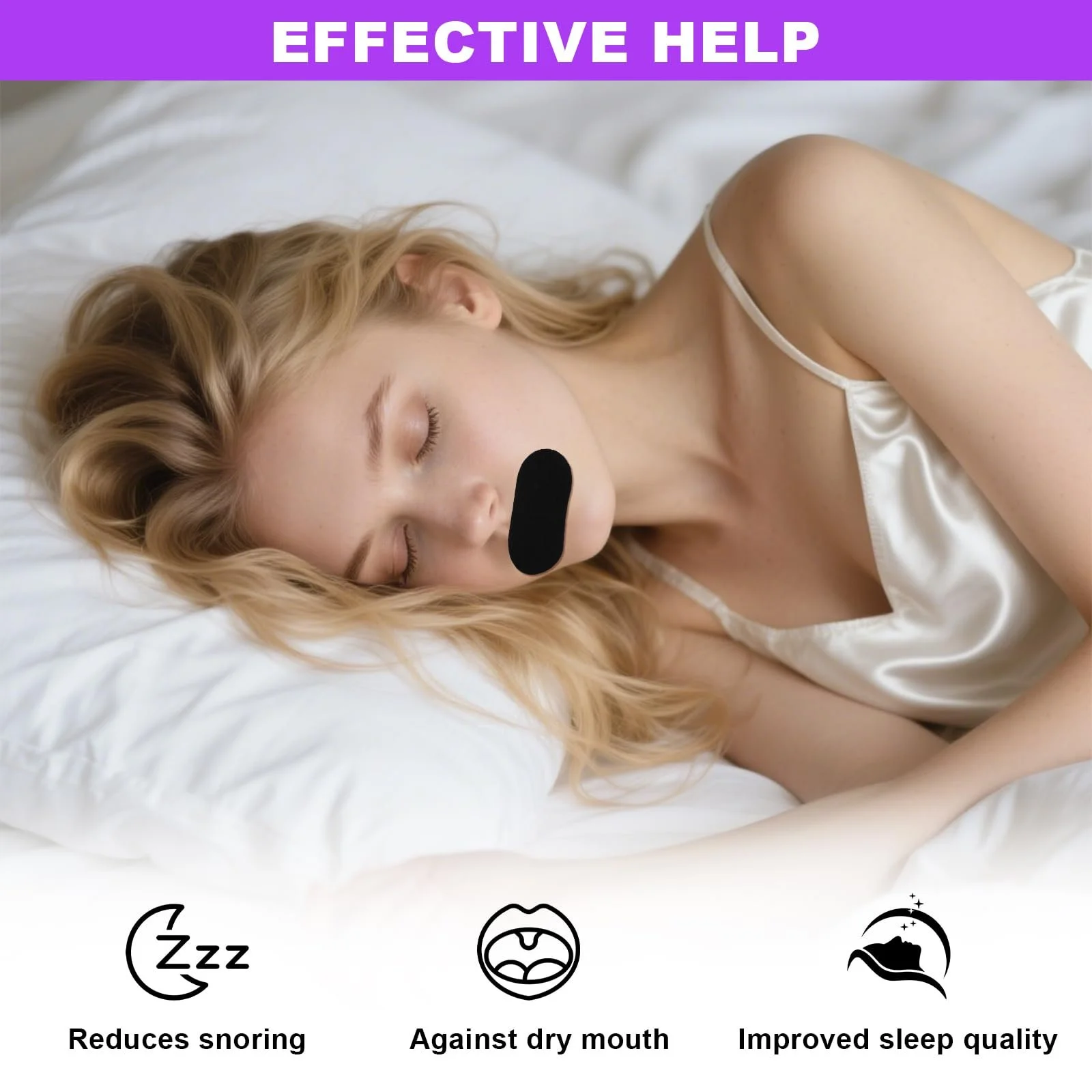 Пластирі для рота для сну Pack of 36 Anti Snoring Mouth Plasters, фото №2