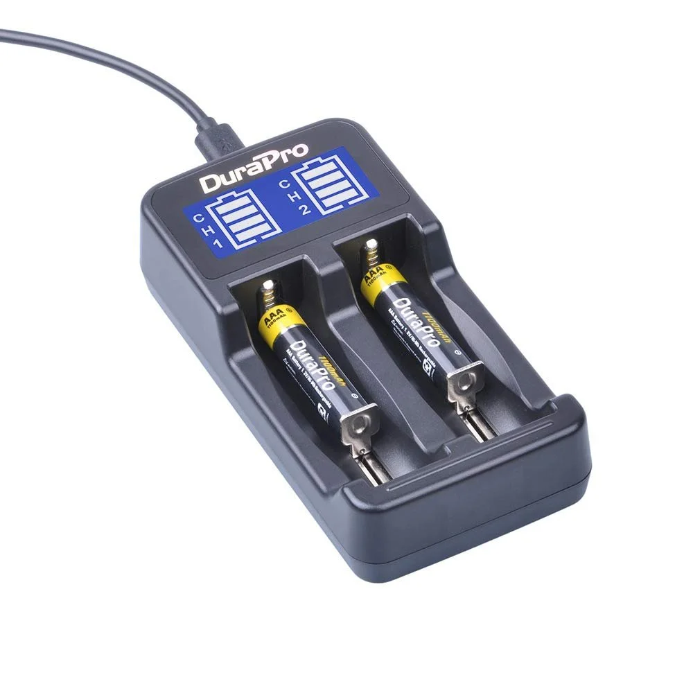Зарядний пристрій DuraPro LCD Dual USB Intelligent для Li-Ion/NI-MH/NI-Cd 18650 18500 18490 18350 17670 17500 16340 (RCR123) 14500 AА AАA AAAA, фото №6