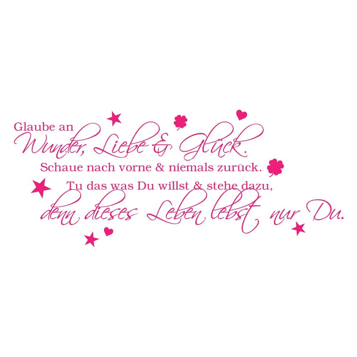 Наклейка на стену Wandkings Glaube an Wunder Немецкий текст 50 x 21 см Розовая, фото №3