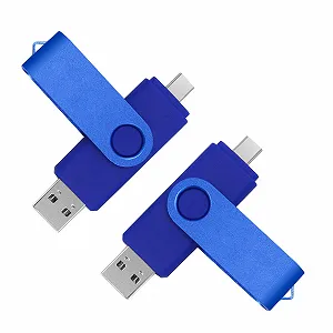 USB-накопичувач 256 GB Набір 2 шт. Metal Swivel USB 2.0 Type-C Мультиколор - Фото 1