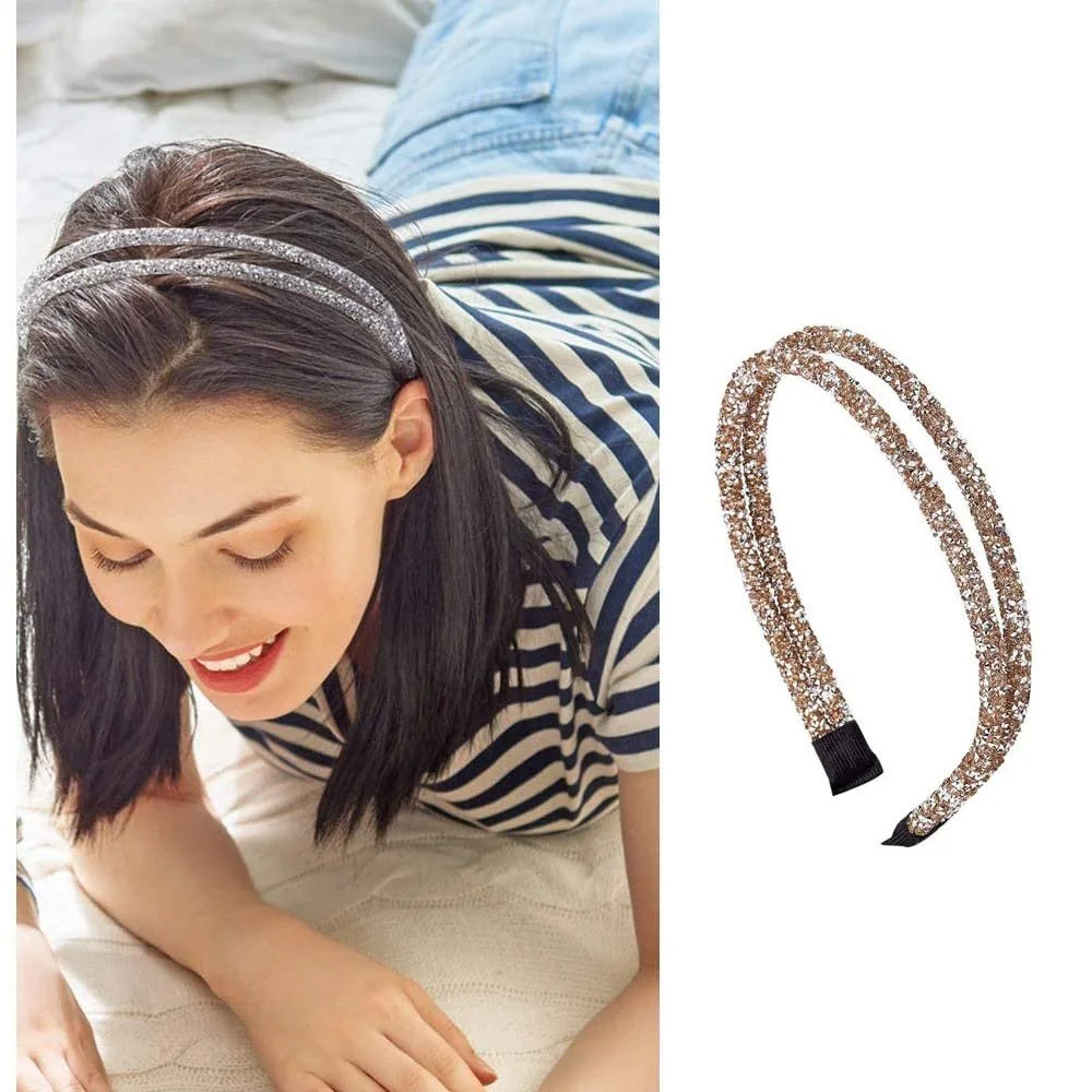Обруч для волосся зі стразами, 3 штуки, модний, фото №4