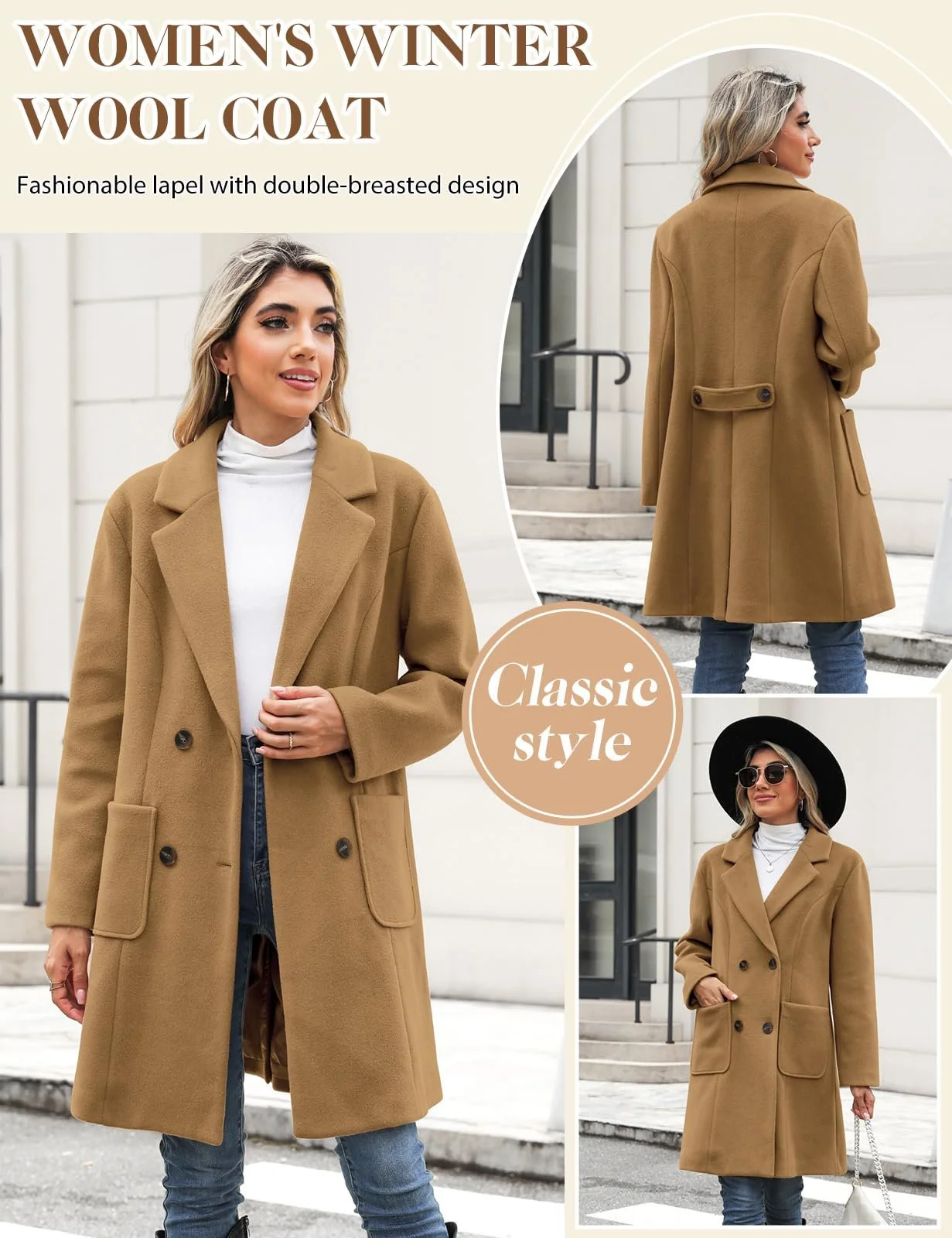 Пальто Yuson Girl Зимнее Женское Длинное Шерстяное, фото №3