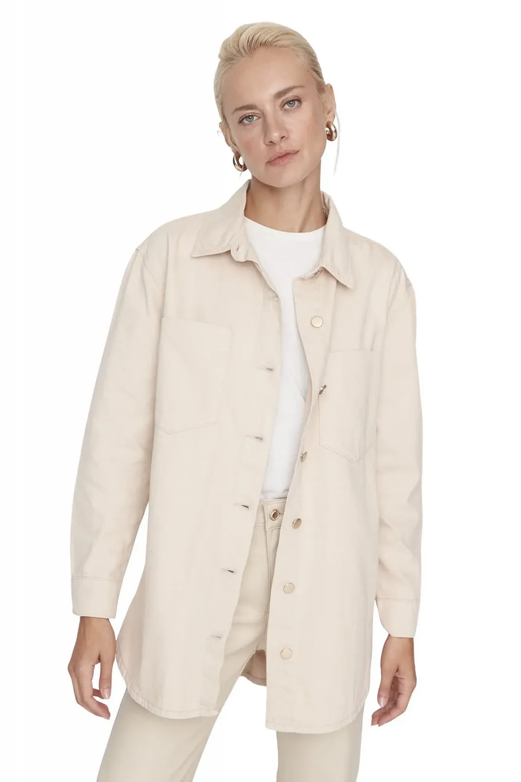 Куртка TRENDYOL Облегающий Стандартный Однотонный, фото №2