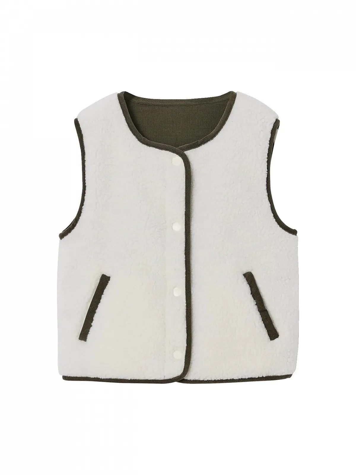 Дитячий двосторонній жилет Vertbaudet з тканини teddy fleece/тонкого вельвету сімейна капсула, фото №1