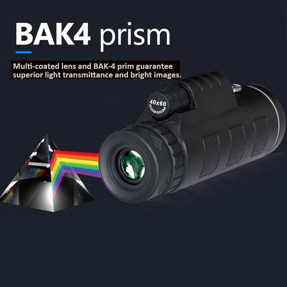 Монокулярний Телескоп QHYTL High Performance 40X60 Spotting Scope з компасом адаптером для смартфона та триногою, фото №2