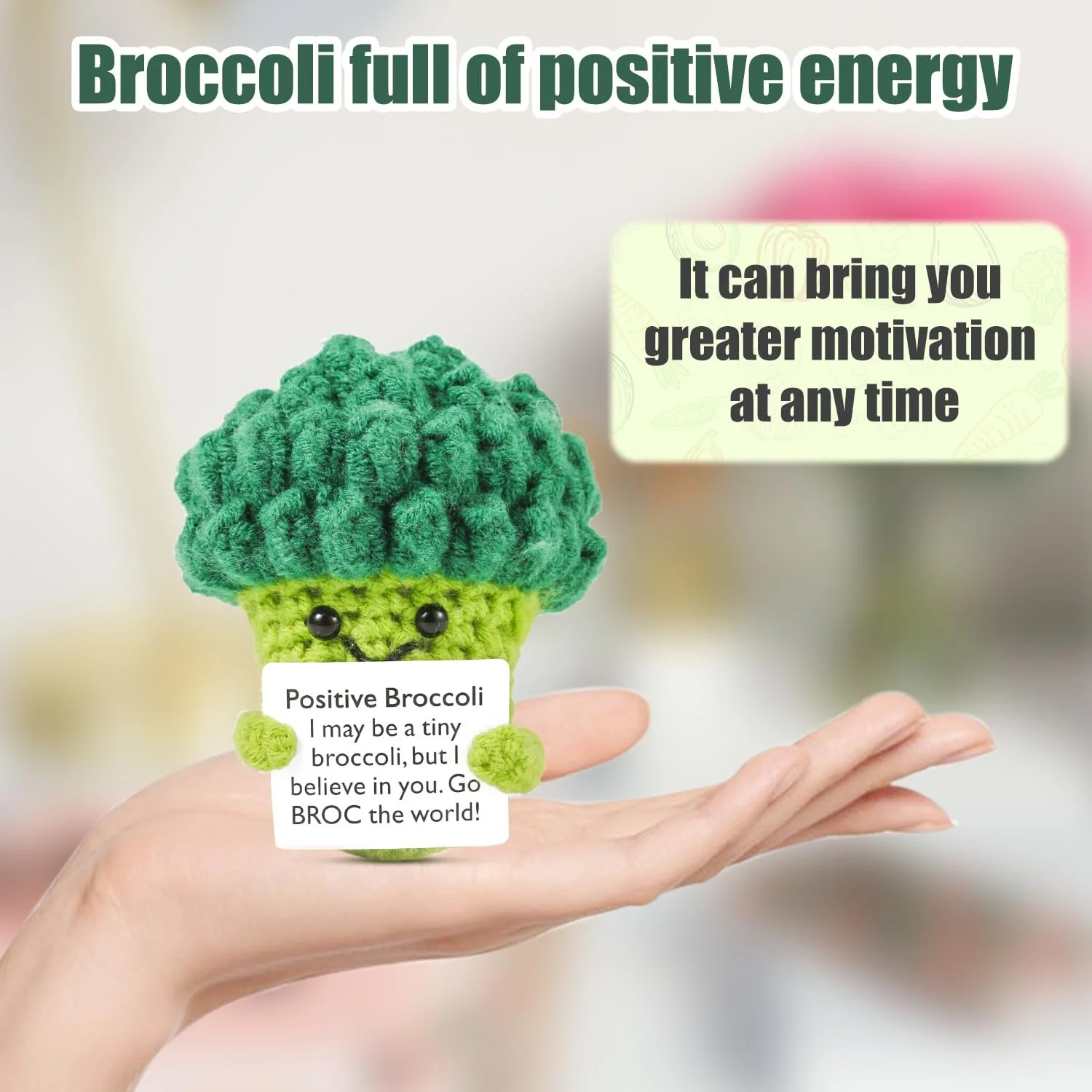 Игрушка PEUTIER Positive Vegetables Вязаный позитивный брокколи Зеленый, фото №5 Игрушка PEUTIER Positive Vegetables Вязаный позитивный брокколи Зеленый, фото №5