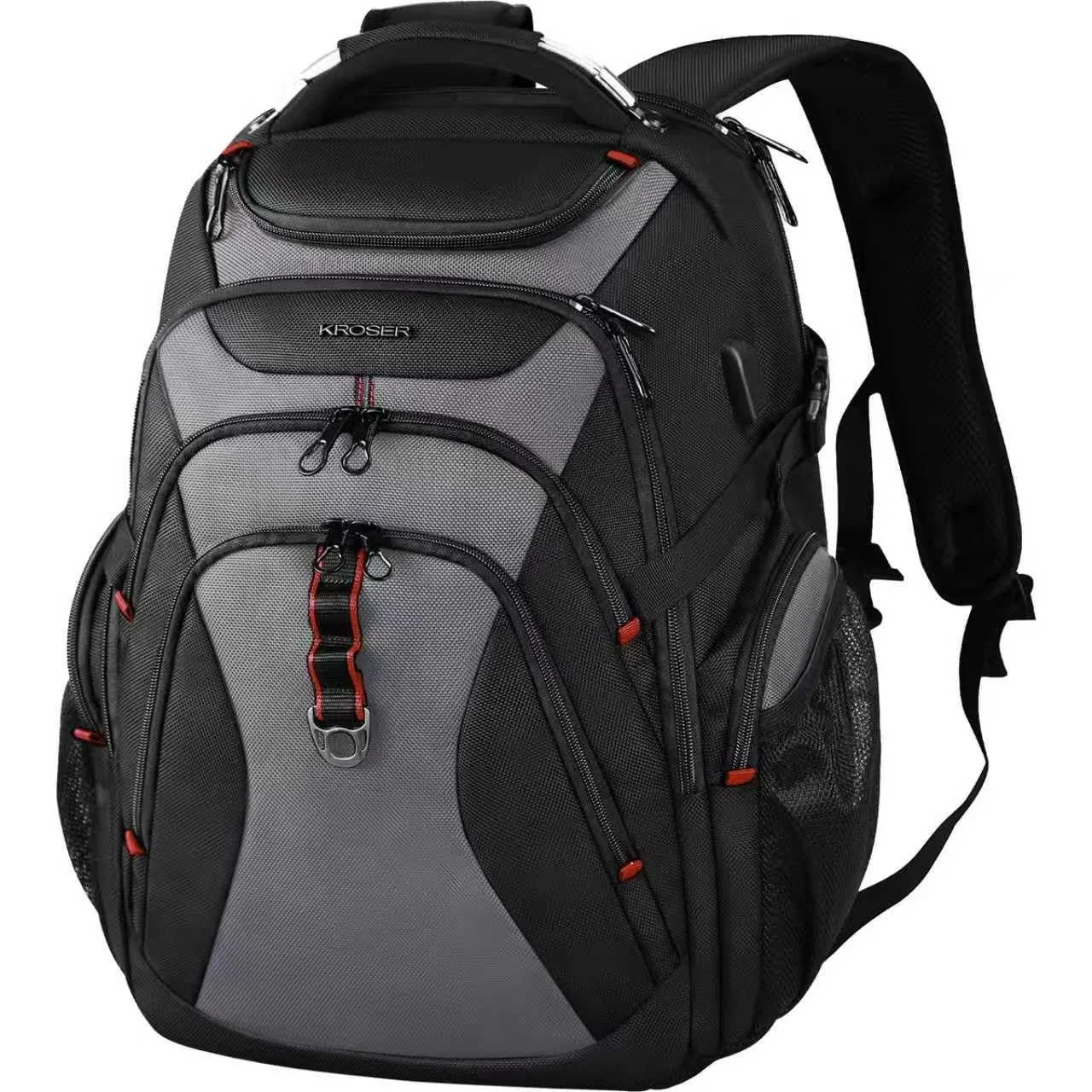 Рюкзак для ноутбука KROSER XL 17.3" бизнес с RFID защитой черно-серый, фото №1 Рюкзак для ноутбука KROSER XL 17.3" бизнес с RFID защитой черно-серый, фото №1