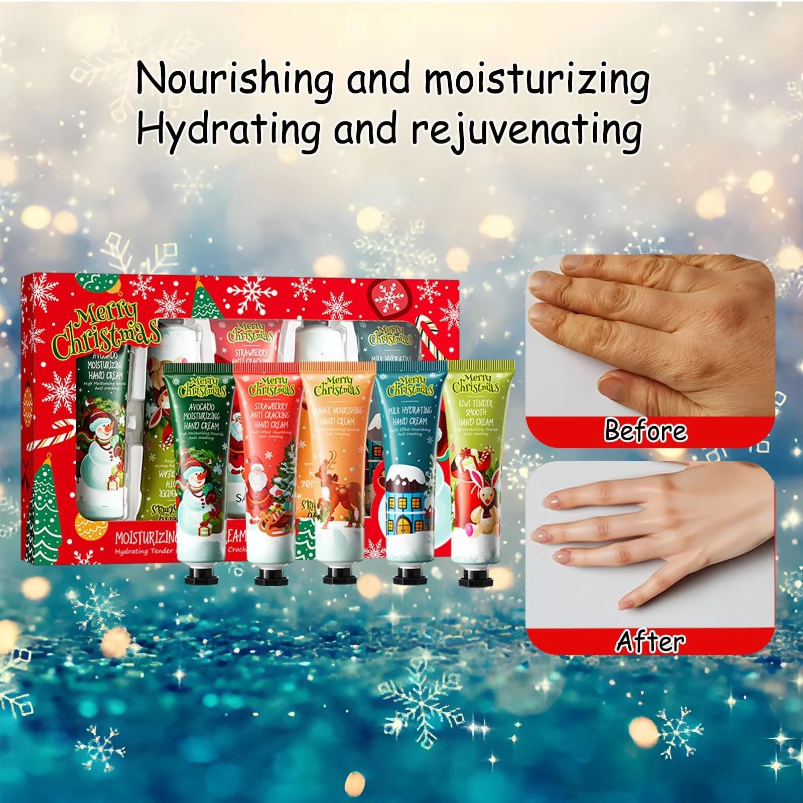 Набір різдвяних кремів для рук - 5 x 30 мл Крем для догляду за руками, фото №3