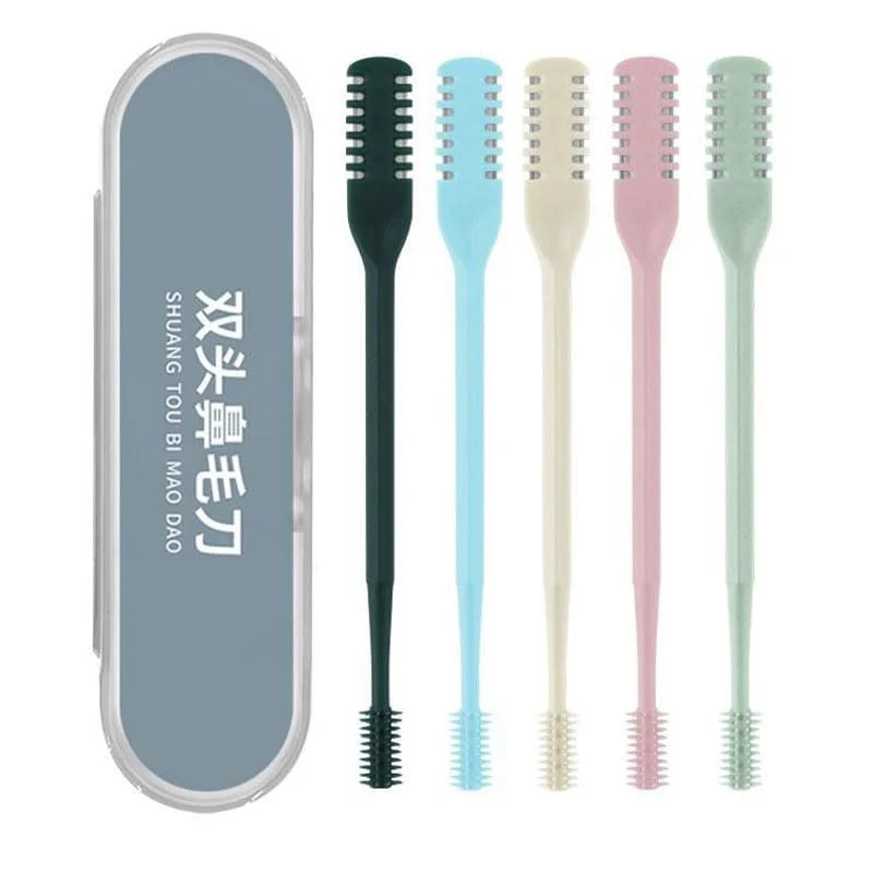 Набір Bkemkri 5 шт. 2 в 1 Тример для носа, Подвійний ніж для носового волосся, Портативний ручний 360° Обертовий, фото №1