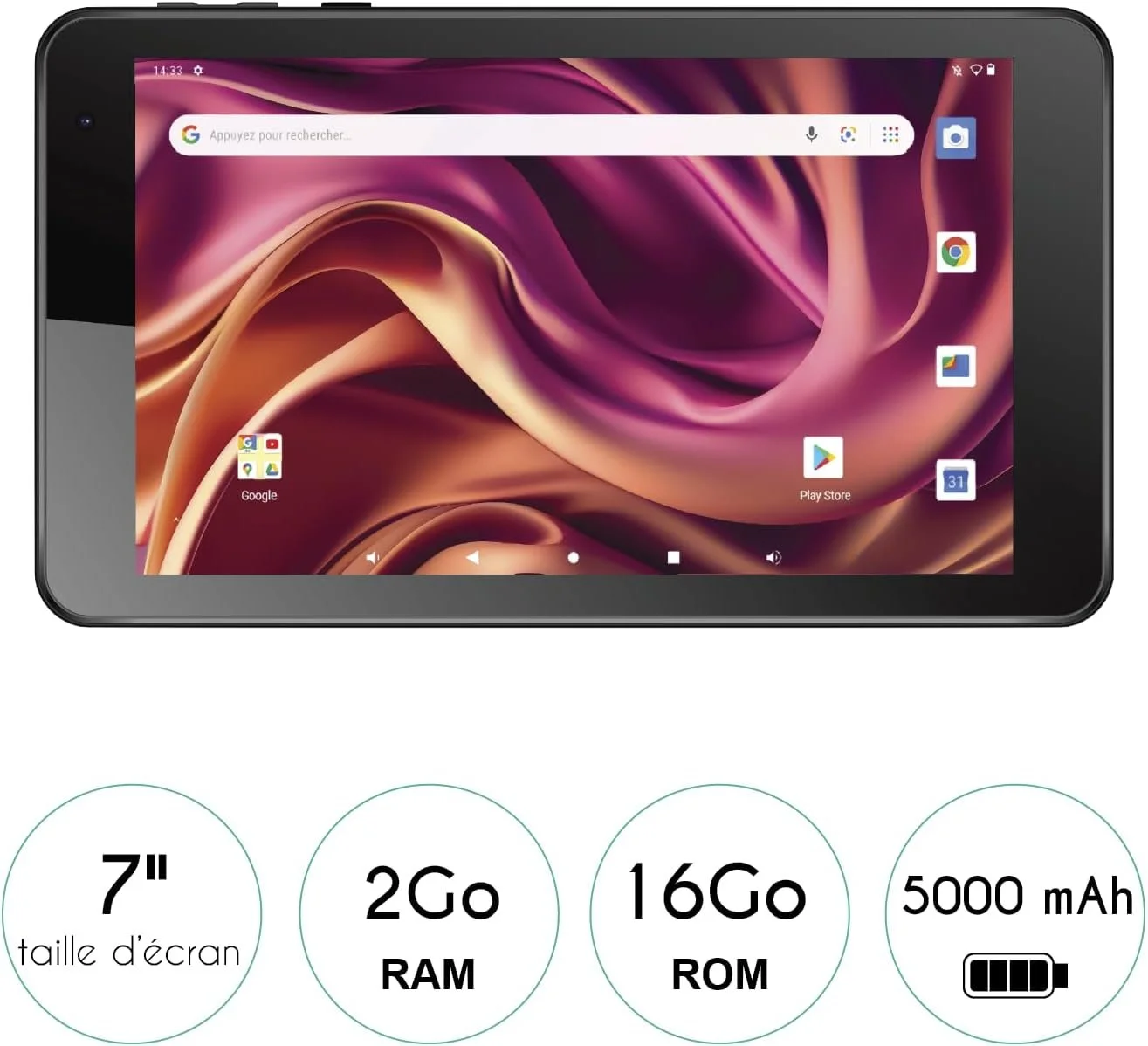 Планшет 7" Logicom TAB76 2/16 ГБ Android 13 3000 mAh 4 ядер Чорний, фото №5