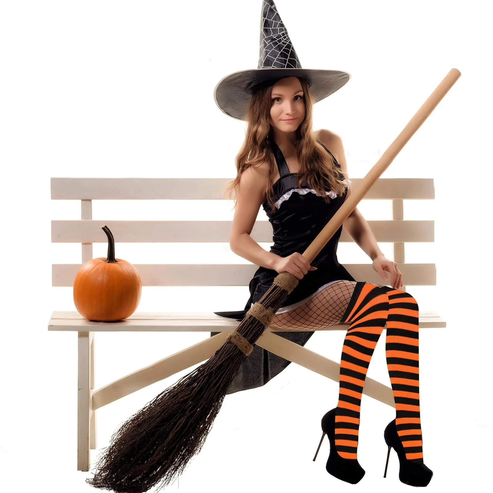 Жіночі гольфи в смужку для Хелловіну (2 пари), фото №4 Жіночі гольфи в смужку для Хелловіну (2 пари), фото №4