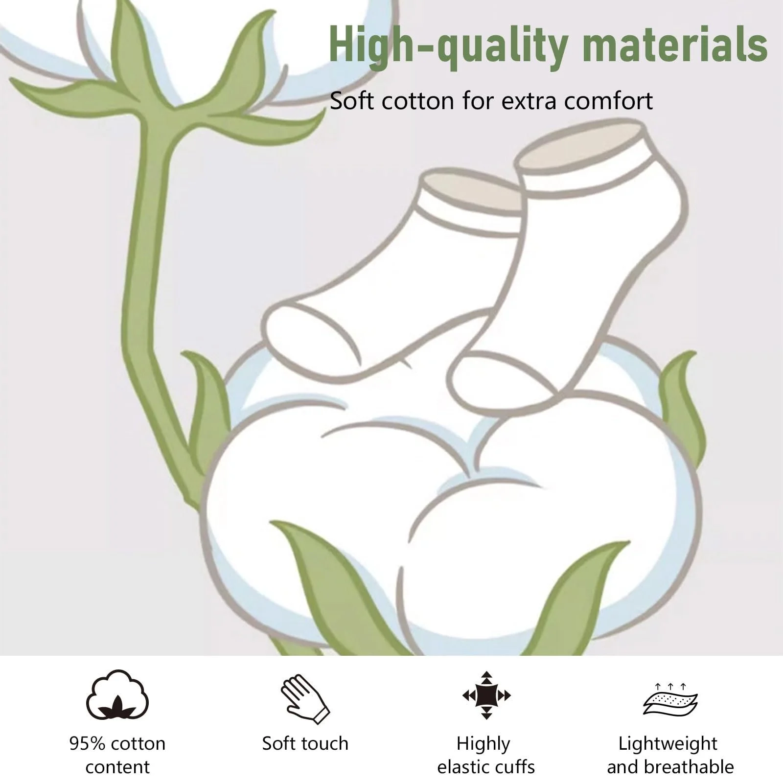 Шкарпетки з рюшами Жіночі бавовняні (5 пар), фото №4 Шкарпетки з рюшами Жіночі бавовняні (5 пар), фото №4