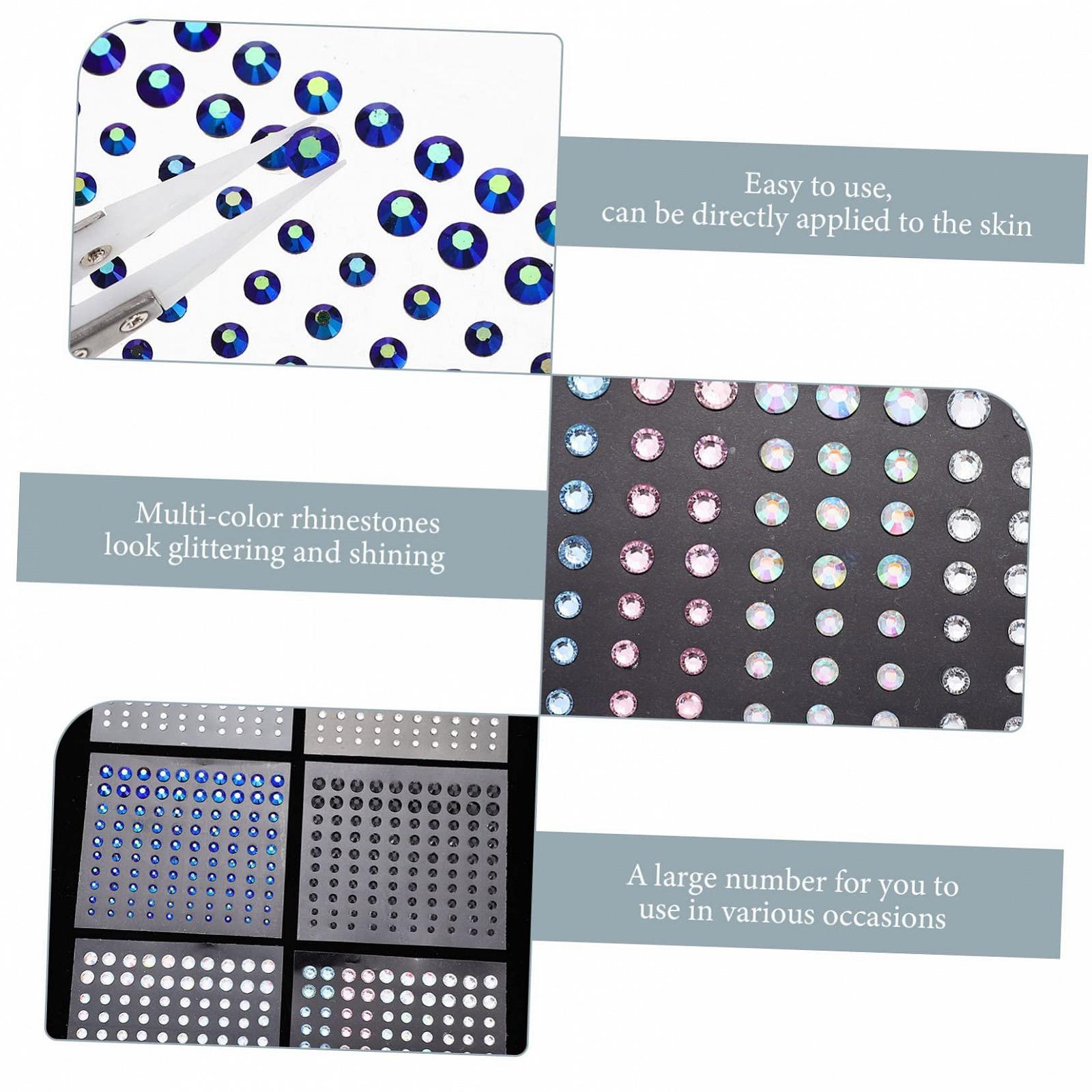 Стразы Наклейки для ногтей Healeved 6 листов для лица и тела, самоклеящиеся, для макияжа, DIY украшения без клея для ногтей, рамок, телефонов и подарков, фото №9