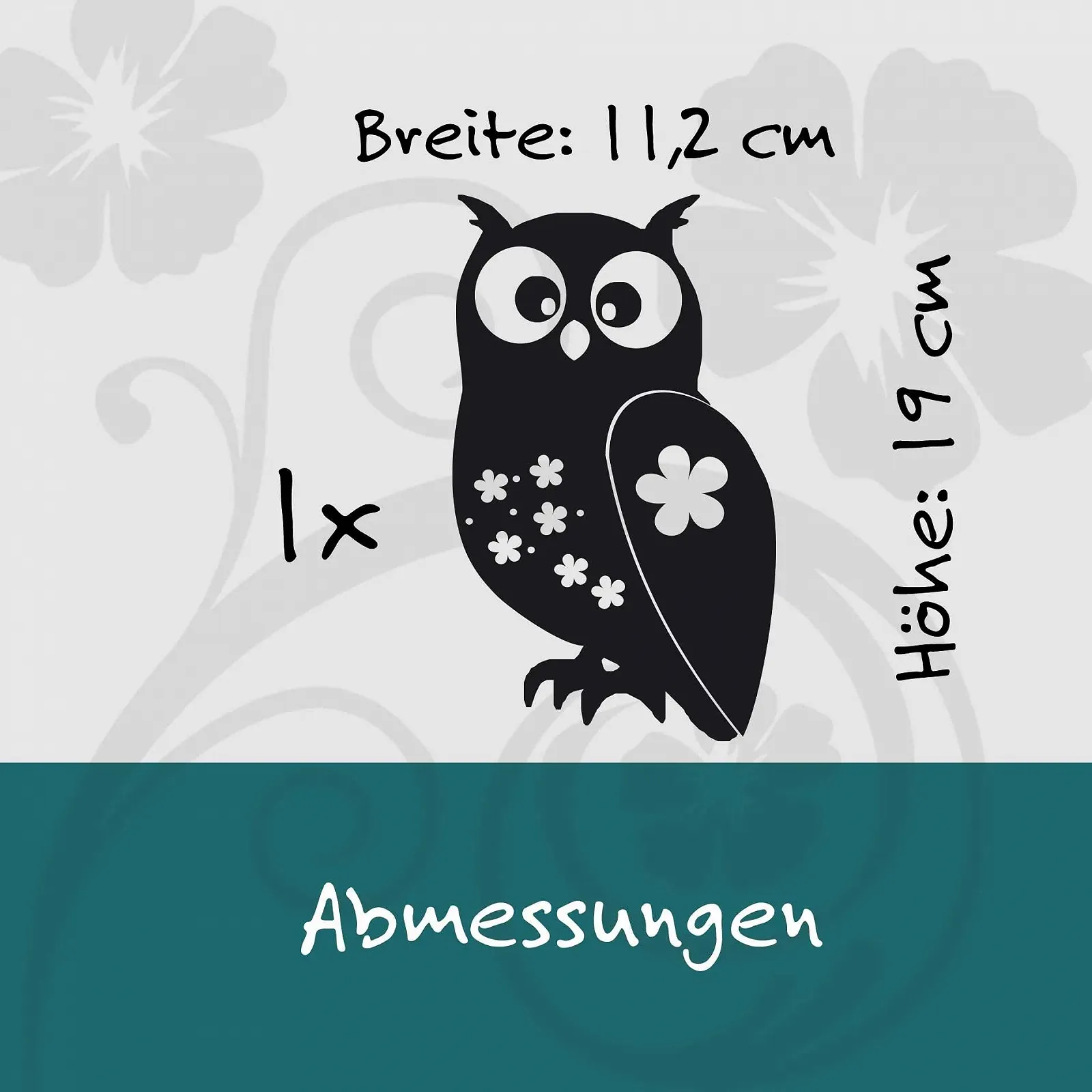 Наклейка на стену kleb-Drauf® 1 Owl Декоративная для стен, стекла, окон, дверей и плитки Черный - Матовый, фото №3