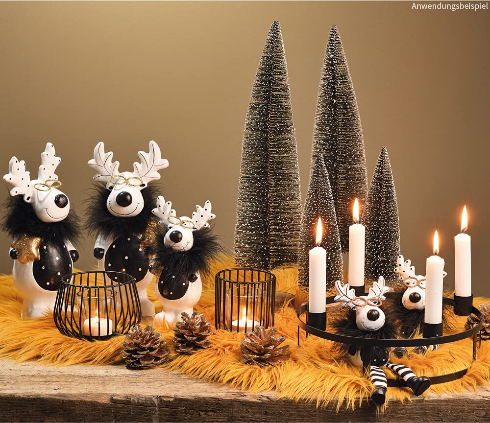 Ліхтар matches21 Свічник Чайна свічка Скло Чорний Металеві палички та скло 1 шт. Діаметр 8 x 9 см, фото №2