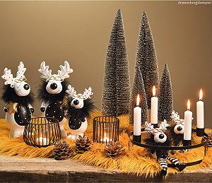 Ліхтар matches21 Свічник Чайна свічка Скло Чорний Металеві палички та скло 1 шт. Діаметр 8 x 9 см synthetic.ua - Фото 1