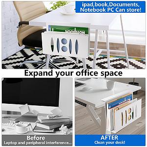 Подставка для ноутбука Side Stand, стальная, двухслойная, черная synthetic.ua - Фото 1