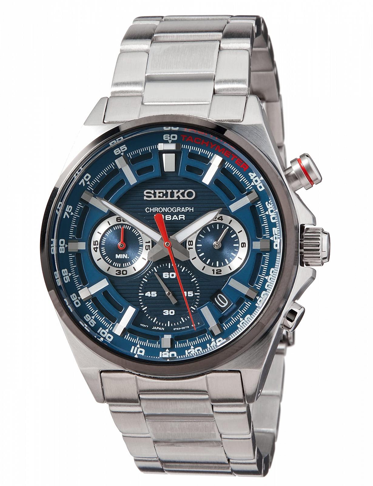Чоловічий годинник Seiko Quartz SSB407P1 з нержавіючої сталі зі сталевим браслетом, сріблястий, фото №1