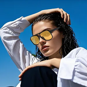 Солнцезащитные очки Квадратные в стиле ретро HAGOT, Классические модные 70-х годов synthetic.ua - Фото 1