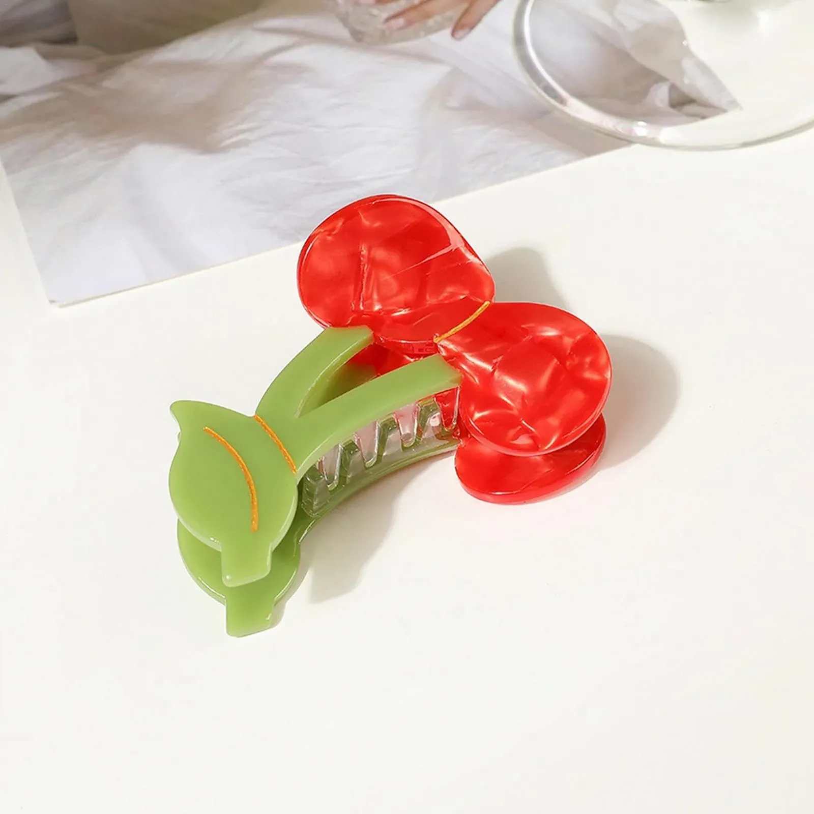 Заколка для волос Вишня Abs Красный, фото №3 Заколка для волос Вишня Abs Красный, фото №3