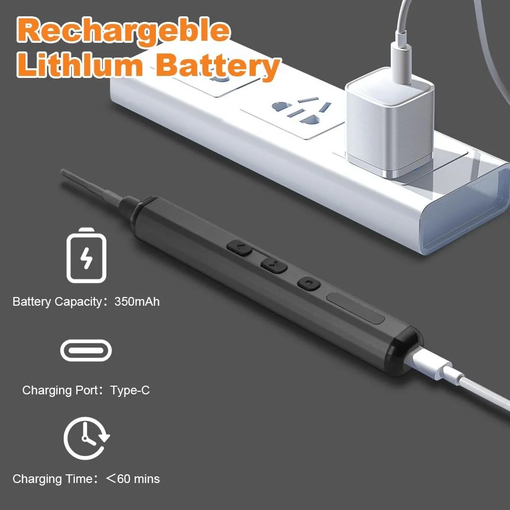 Набір викруток акумуляторних Ainiv Mini 72 в 1 Прецизійні 5 швидкостей Магнітні, фото №6