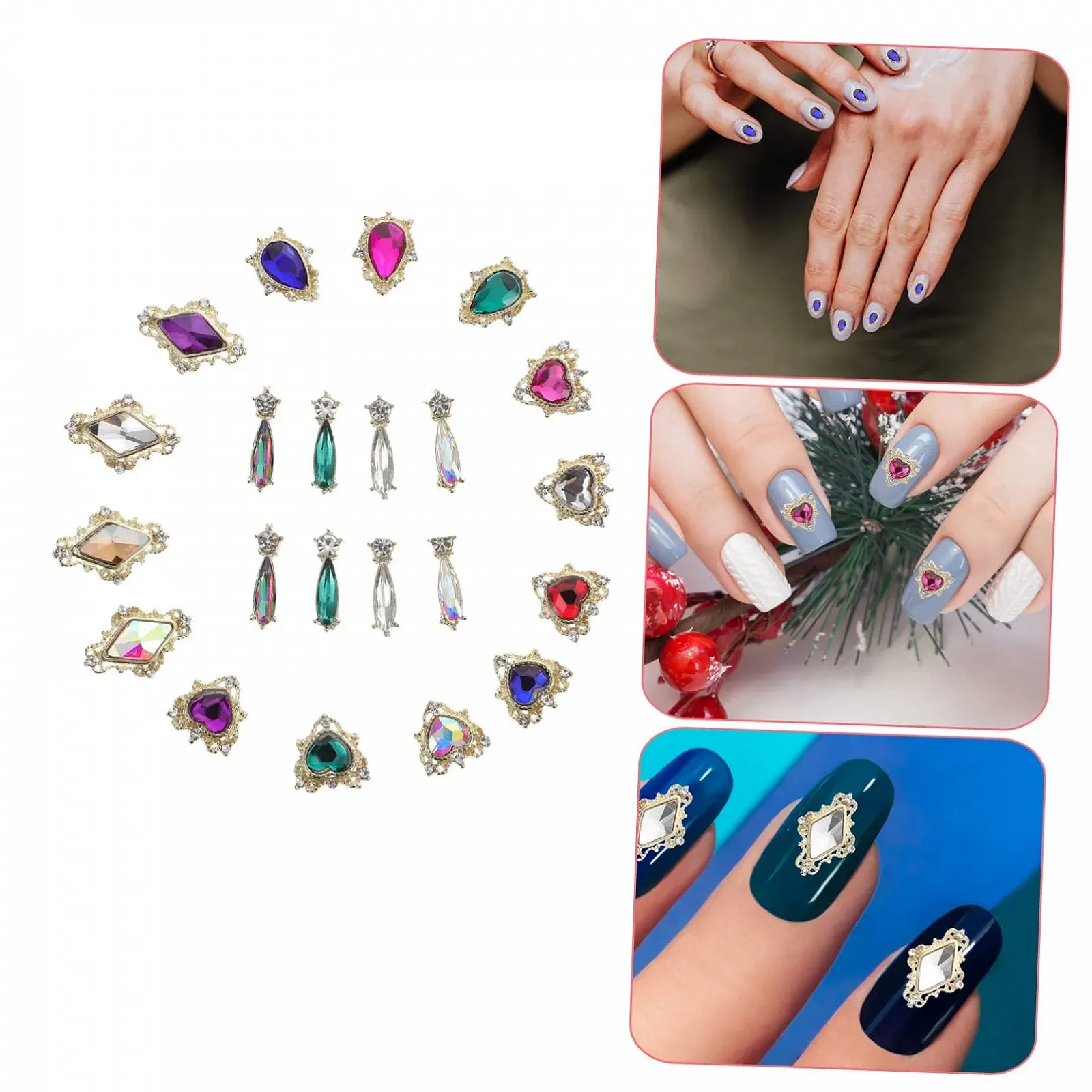 Прикраси для нігтівHealeved, 54 шт, скляні аксесуари, фото №9