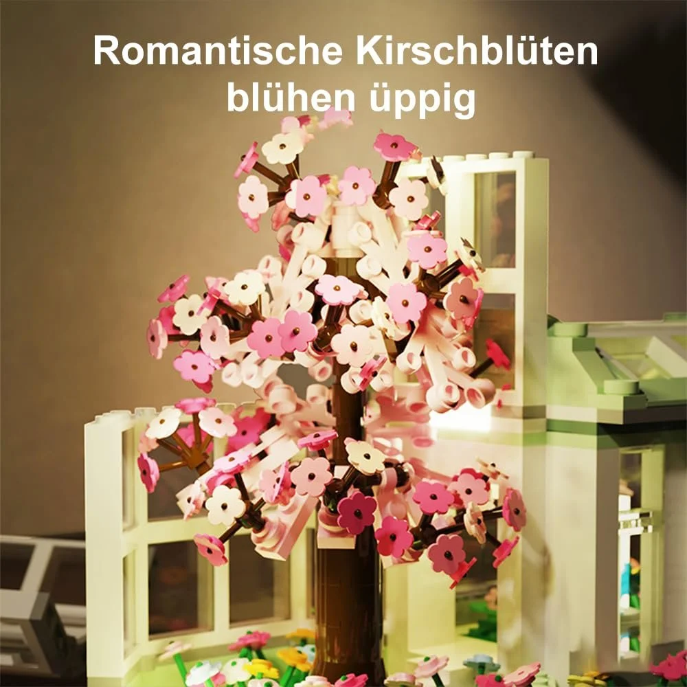 Строительные блоки Barweer Дом Солнечный ботанический сад Дома, Модель городской архитектуры, Модульный набор для строительства таунхаусов для взрослых и детей (827 деталей), фото №6