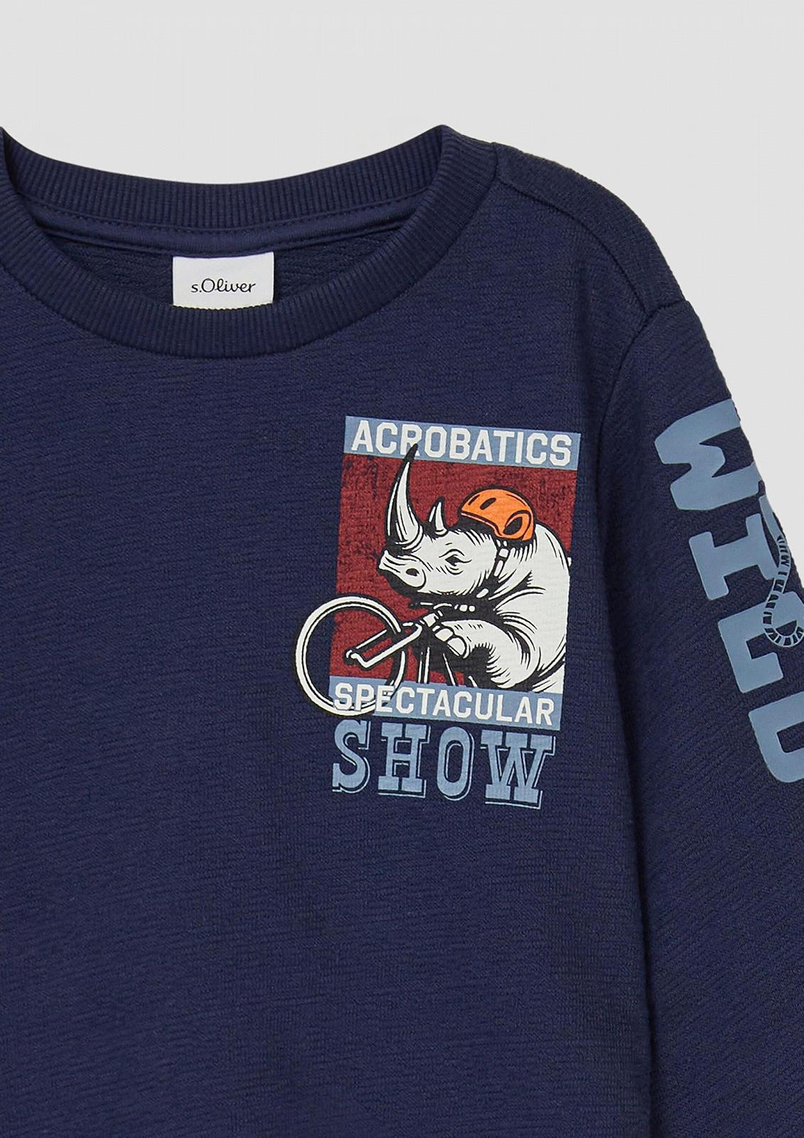 Джемпер s.Oliver Текстурований трикотажний з принтом на рукавах, спереду та ззаду, фото №4 Джемпер s.Oliver Текстурований трикотажний з принтом на рукавах, спереду та ззаду, фото №4